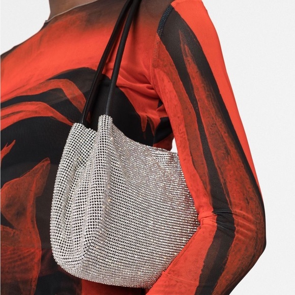 Last one! 🪩 STAUD Penny Crystal Mesh Shoulder Bag - Picture 8 of 16